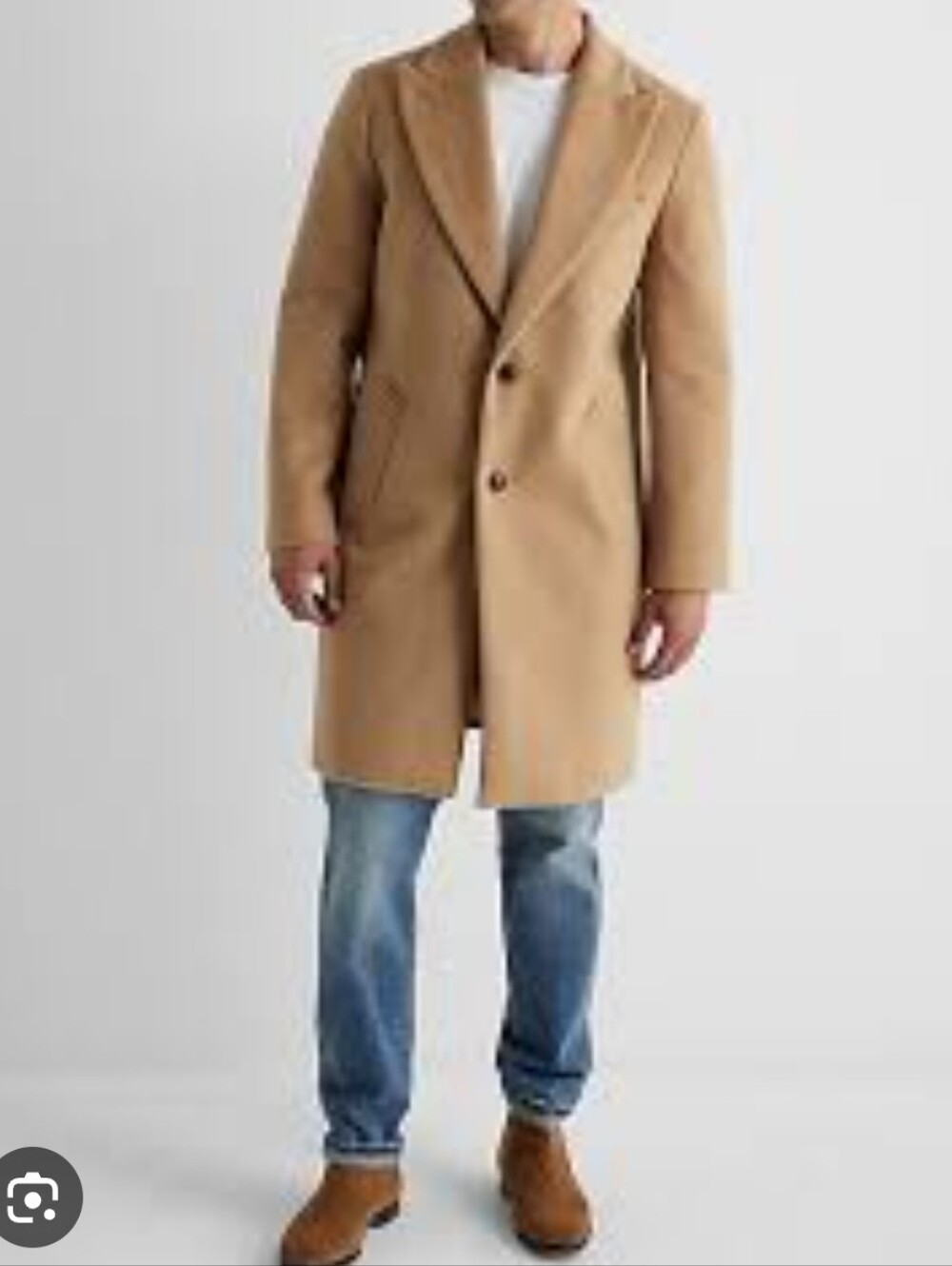 Express Men's Camel Wool Blend Pea Coat